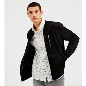 Ben Sherman Moto Faux Suede Bomber Jacket
